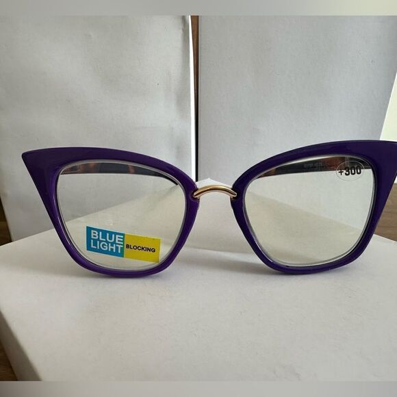 💼 Readers with Blue Light Protect. We Purple  Frames Contemporary Cat Eye - Picture 7 of 7